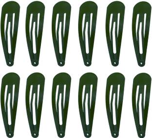 AKADO Hair Clips for Girls Women Hair Styling Accessories Dark Green Pack Of 6 pair Tic Tac Clip