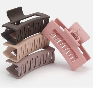 krelin Hair Clips Non-slip Hair Claw Clips Acrylic Rectangle Clips Matte Hair Clips Hair Claw