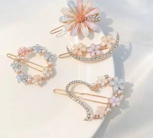 Zever 4 pcs hair pins multishine hair clips stylish hair pins for women and girls Hair Pin