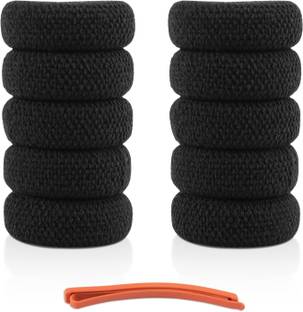 THE MAXIM 06 Pieces Thick Elastic Hair Ties, Non Slip Hair Bands for Thick Hair and Curly Rubber Band