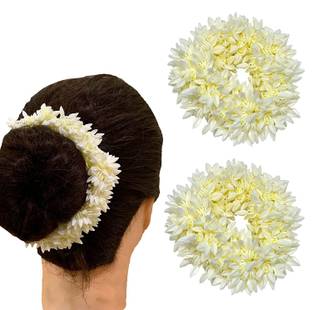 KOTTYKOTTY Pack of 6 Artificial Gajra Mogra Scented Hair Accessories Rubber Band