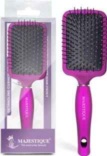 MAJESTIQUE Paddle Hair Brush - Refresh and Extend for All Hair Types - Soft Nylon Bristles