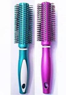 DIEUX Round Rolling Curling Comb Hair Brush For Men And Women | pack of 2
