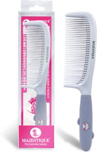 MAJESTIQUE Rubber Grip Handle Comb- Perfect for Styling & Detangling Hair- Comfortably