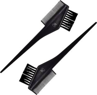 KINDED Black 2 in 1 Hair Colouring Brush Applicator & Tail Comb Professional Combo of 2