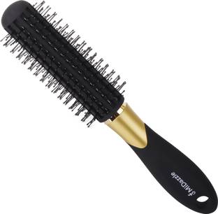 Midazzle Premium Round Black & Gold with ring Hair Brush
