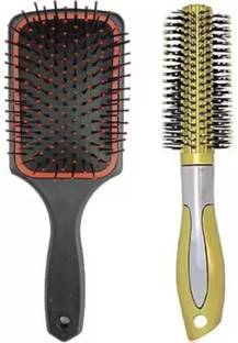 FITBYTE Hair brush and plastic Black Paddle comb For Men , Women