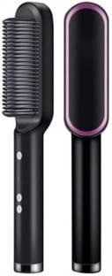 VARNITYA 2 in 1 Hot Hair Straightener Brush Hair Curler Brush With Temperature Control