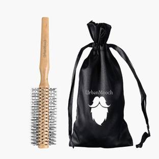 UrbanMooch Wooden Round Hair Brush For Men Blow Drying, Roller Hair Brush for Volume