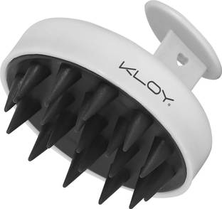 KLOY Round Hair Scalp Massager Shampoo Brush with Soft Bristles Anti Dandruff- White