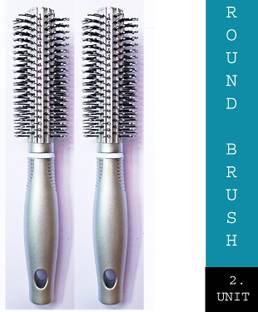 ESD Combo Silver Hair Round Rolling Curling Comb Hair Brush for Women