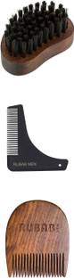 RUBAB MEN Grooming Kit of 3| Brush, Shaper & Comb with Carry Pouch