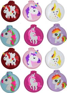 Asera Unicorn Pocket Hair Brush Mirror Comb (Set of 12 Pcs)
