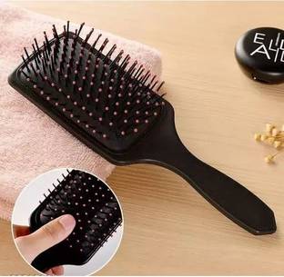 CombZone Paddle Hair Brush-Helps Groom & Detangle of Hair, Heat-Resistant Nylon-Bristles