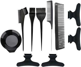 E-DUNIA Hair Dying Coloring Brush with comb , Butterfly Clips[4], Disposible Gloves[20]
