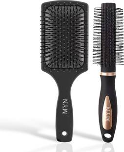 MYN Salon Accessories & Styling tools - Paddle Hair Brush, Round Comb for Men, Women