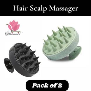 BlossomKart Scalp Massager, Pack OF 2, Black&Green