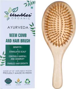 USABLES Wooden Neem Hair Brush