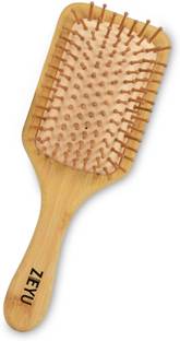 Zeyu Wooden Bamboo Detangling Hair Brush, Eco-friendly Paddle Comb For All Hair Types