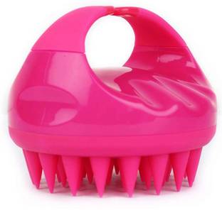 JIGSHTIAL Shampoo Brush Silicon Scalp Massager Hair Brush Wet Dry Comb Head Scrubber