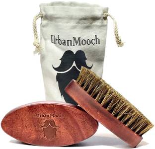 UrbanMooch 100% Natural Bristle Beard Brush:Travel-Friendly, Premium Wood | Daily Beard Use
