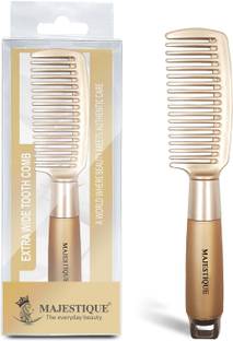 MAJSETIQUE Wide Tooth Comb Detangler | Premium Golden Series 8 Inch-Comb for all Hair Types