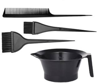 MYYNTI 4 Pcs Hair Coloring Dye Kit Brushes with Mixing Bowl Used For Facial Cream and Bleach Mixing Bowl for Home and Salon Use Men and Women Home Hair Dye Tools