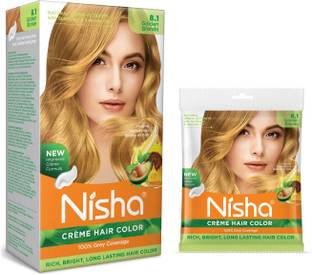 Nisha Color Combo Pack of Golden Blonde 150gm Jumbo + 40gm Sachet Pack , 8.1 Golden Blonde