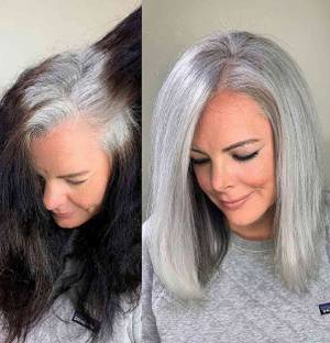 Yuency Instant grey hair coloring for men and women , grey