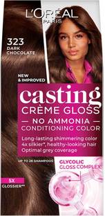 L'Oréal Paris Casting Creme Gloss With Glycolic Gloss Complex , 323 Dark Chocolate