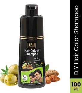 TRU HAIR Hair Colour Shampoo, Black | Ammonia-Free, Easy-to-Use, 100% Grey Coverage , Black