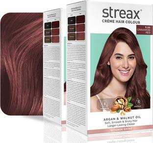 Streax Cream Hair Colour-Pack of 2 ,140 ml , Cinnamon Red No-5.66