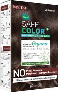 VEGETAL Safe Color Dark Brown 3.0-190ml. - Permanent Organic Gel Hair Colour , Dark Brown 3.0