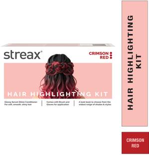 Streax Hair Colour Highlight Kit , Hair Colour for Women, DIY Application, 220g , Crimson Red