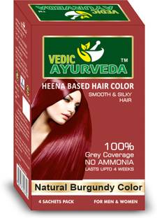 VEDICAYURVEDA Natural Burgundy Hair Color with No Ammonia For Men and Women , Burgundy