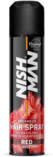 Nishman Instant Red Hair Color Spray | Spray In Shampoo Out Ammonia Free , 150ML , Red