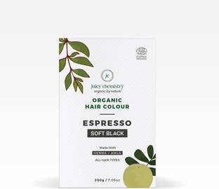 Juicy Chemistry Natural Organic Hair Colour in Espresso (Soft Black) 200 gm , Soft Black