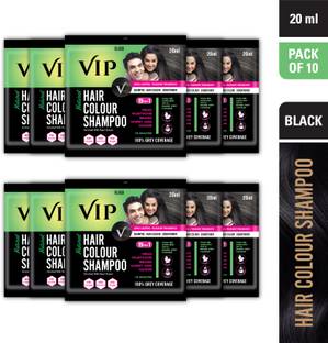 VIP Hair Colour Shampoo, 20ml (Pack of 10) , Black