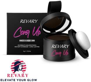 revary Cover-Up Hair Powder - Black, Covers Grey Roots & Bald Spots, Matte Finish-A , BLACK