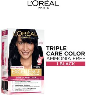 L'Oréal Paris Excellence Creme Hair Colour| upto 100% Grey Coverage at-Home , Black 1