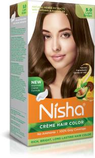 Nisha Creme Hair Color 5 LIGHT BROWN , LIGHT BROWN 5