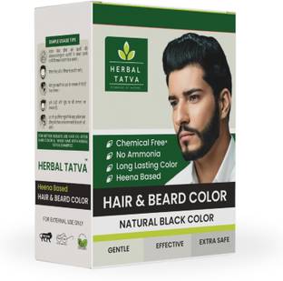 Herbal Tatva Natural Hair & Beard Colour For Men | Henna Powder for Hair & Beard 100G , Black