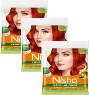 Nisha Creme Hair Color Pouch 40 gm ,Copper Red (Pack OF 3) , Copper Red
