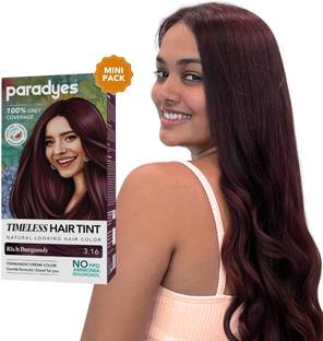 Paradyes Mini Rich Burgundy Timeless Permanent Crème Hair Colour for 100% Grey Coverage , Rich Burgundy