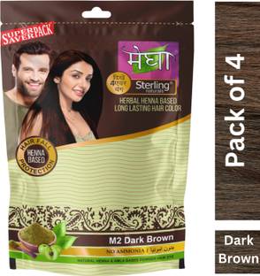 Sterling Mehandi M2 Dark Brown 45gm , Dark Brown, Pack of 4 , Dark Brown