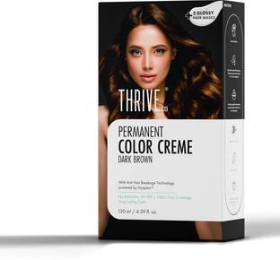 ThriveCo Permanent Color Creme | No Ammonia | No PPD | Powered by HYAPLEX™ , Dark Brown , Dark Brown