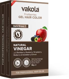 Vakola Dark Brown 20 Min Gel Hair Color, 100% Grey Coverage, 100ML Developer & Colorant , Dark Brown