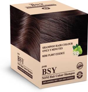 BSY Noni Dark Brown Hair Color Shampoo (20mlx20 Sachets) , Dark Brown