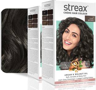 Streax Cream Hair Colour-Pack of 2 ,140 ml , Dark Brown No-3