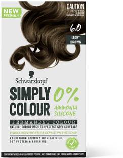 Schwarzkopf Simply Colour Permanent Hair Colour For 100% Grey Coverage - 6.00 Light Brown , 6.00 Pecan Tart